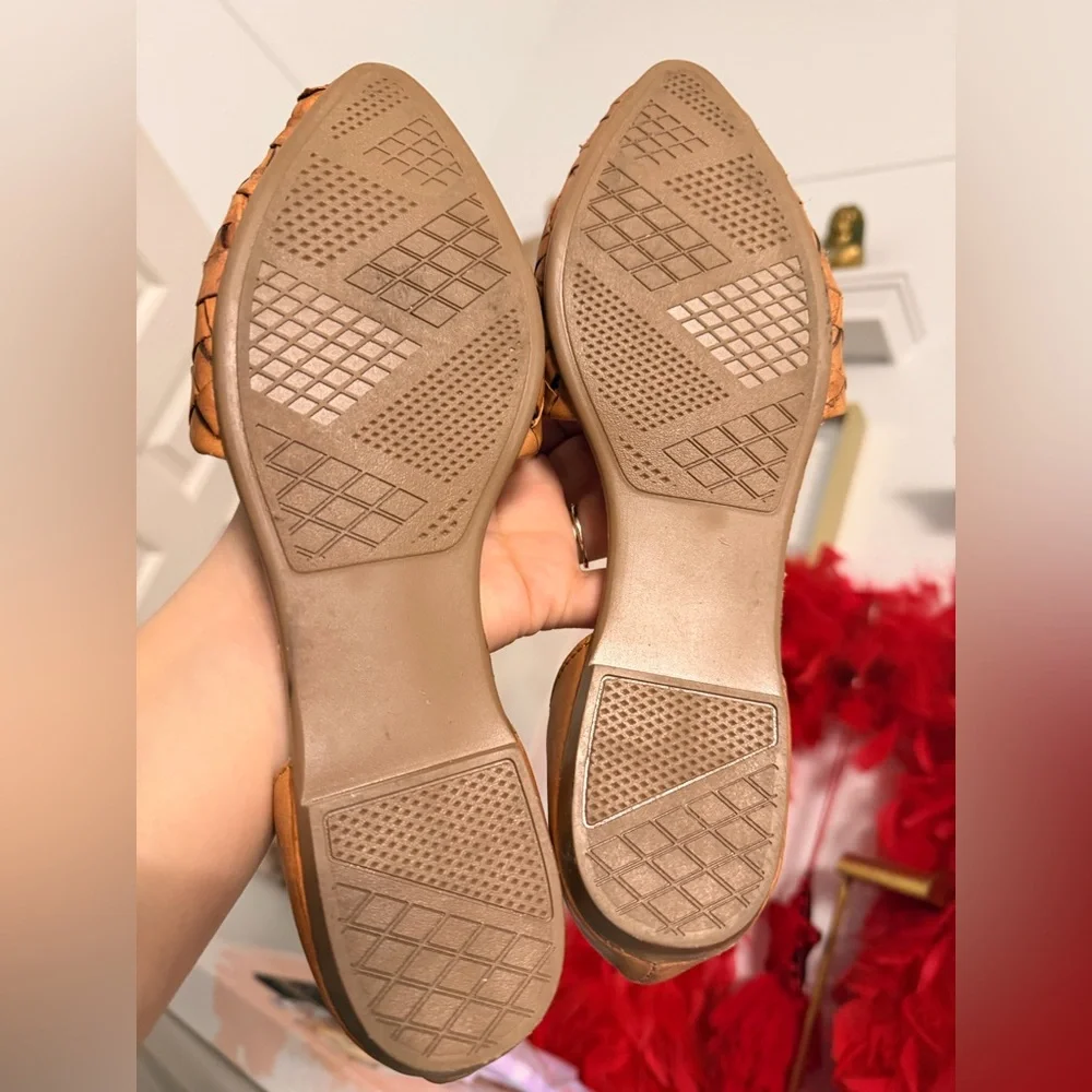 Agave Girl Woven Leather D’Orsay Flats Tan Size 7 - Picture 14 of 15
